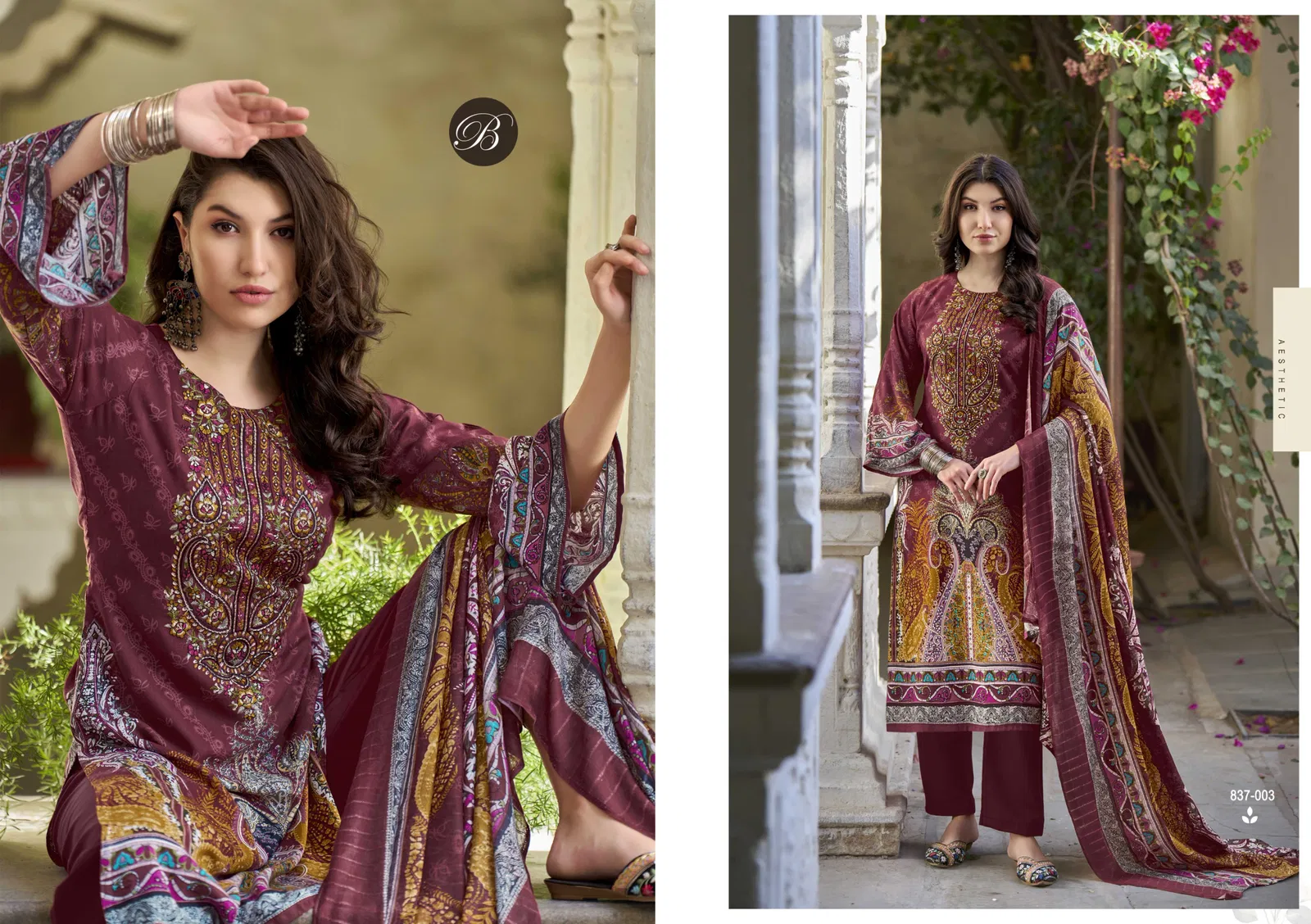Riwayat Vol 11 by Belliza Rayon Digital Printed Dress Material Suppliers In India
